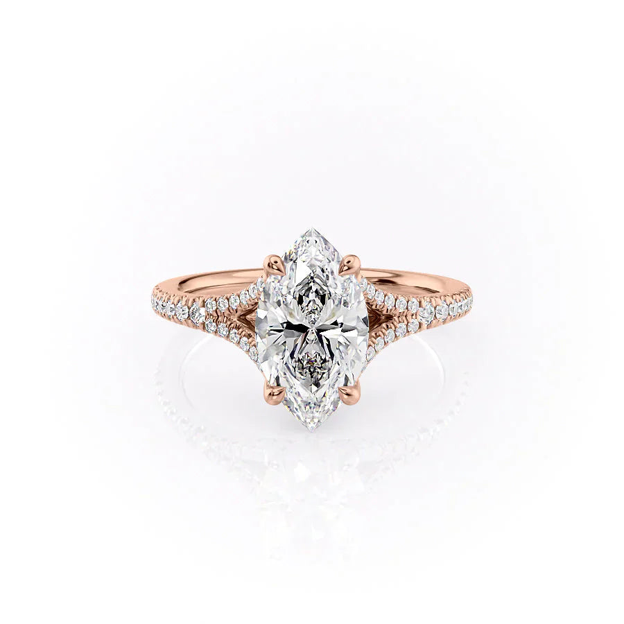 The Jade Set With A 3.5 Carat Marquise Moissanite
