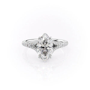 The Jade Set With A 5 Carat Marquise Moissanite