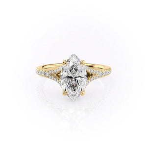 The Jade Set With A 5 Carat Marquise Moissanite