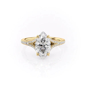 The Jade Set With A 1.5 Carat Marquise Lab Diamond