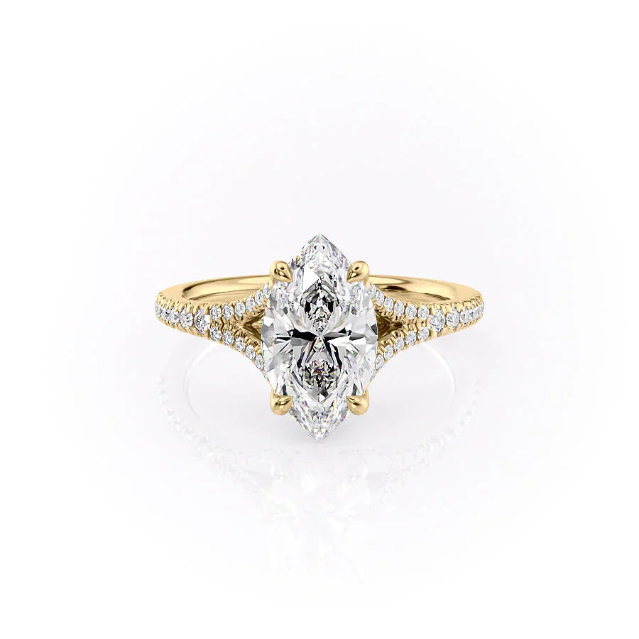 The Jade Set With A 3.5 Carat Marquise Moissanite