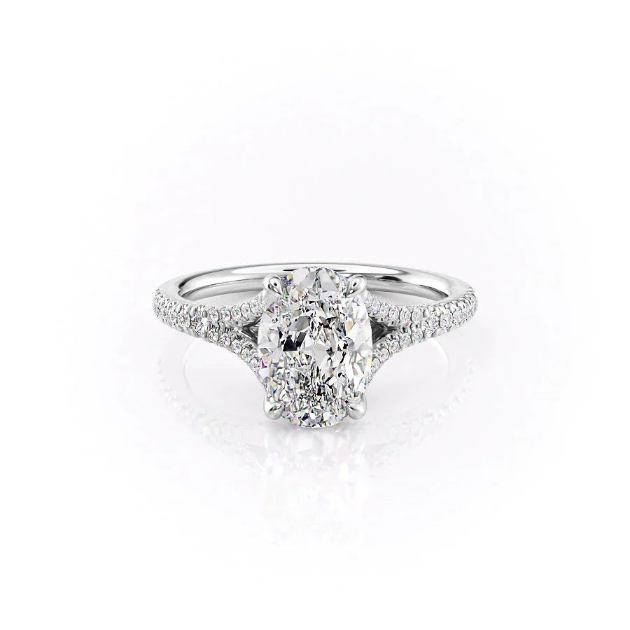 The Jade Set With A 1 Carat Oval Moissanite