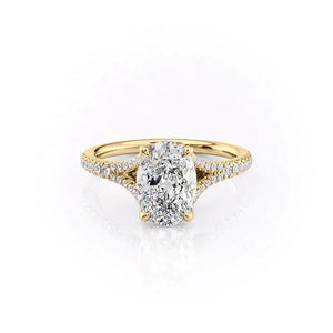 The Jade Set With A 1 Carat Oval Moissanite