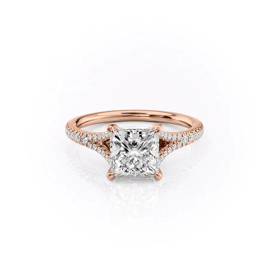 The Jade Set With A 1.5 Carat Princess Moissanite