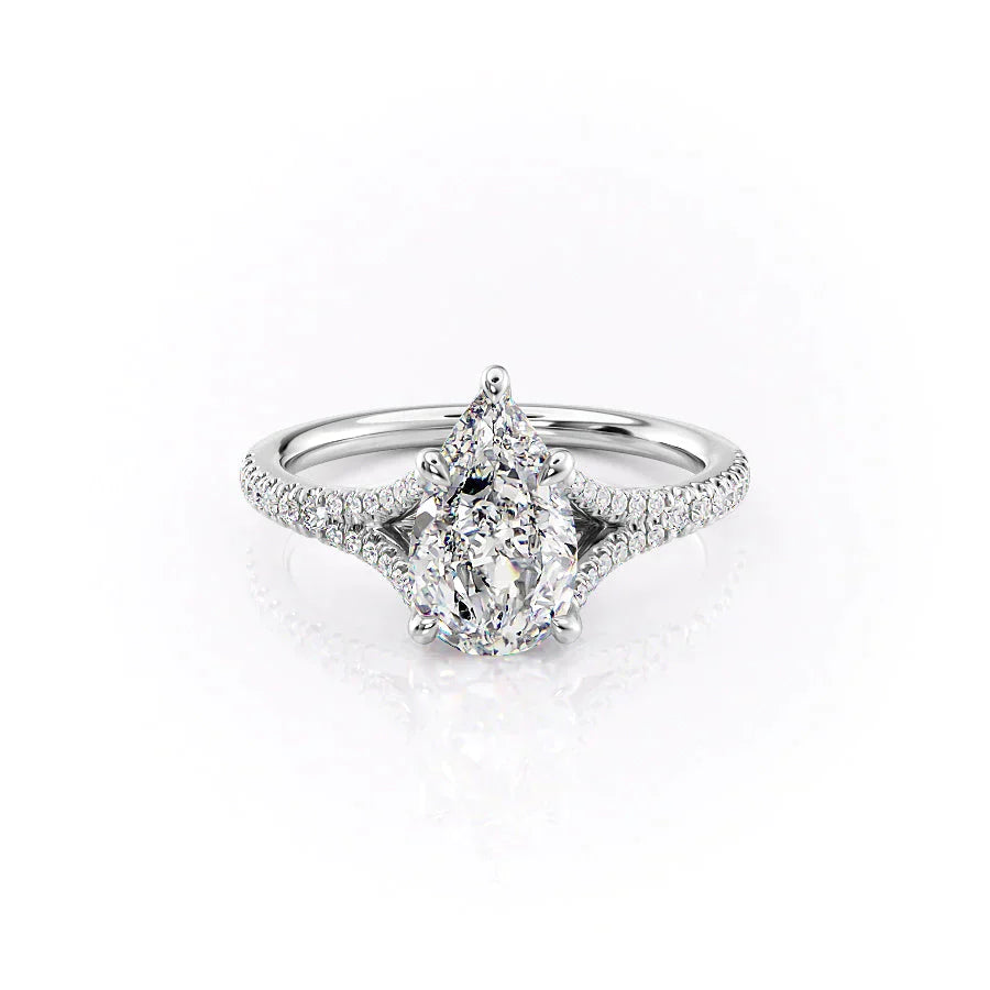 The Jade Set With A 4.5 Carat Pear Moissanite