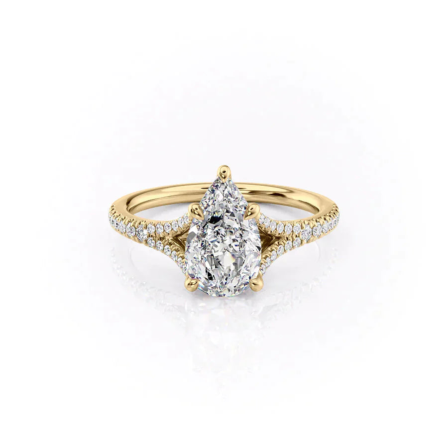 The Jade Set With A 1 Carat Pear Lab Diamond