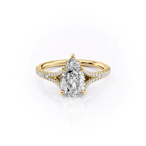 The Jade Set With A 1 Carat Pear Lab Diamond