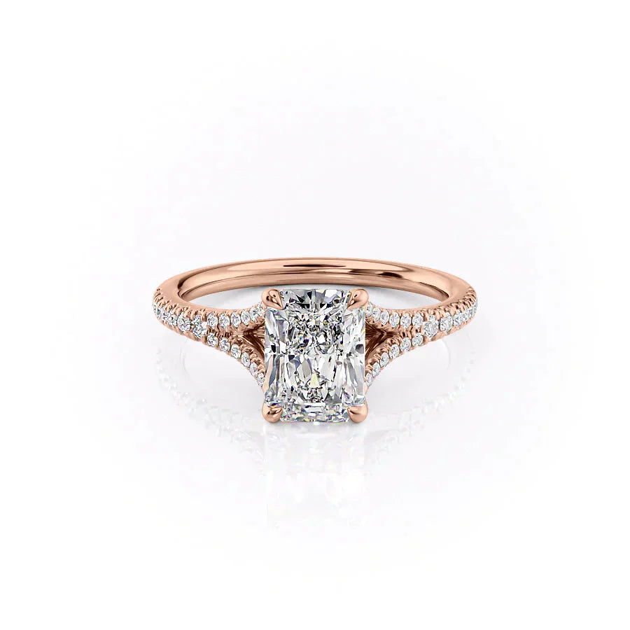 The Jade Set With A 2.5 Carat Radiant Lab Diamond