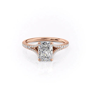 The Jade Set With A 4.5 Carat Radiant Moissanite
