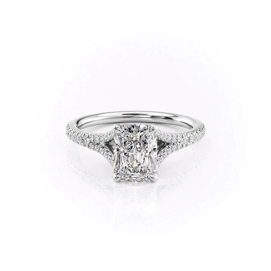 The Jade Set With A 2.5 Carat Radiant Moissanite