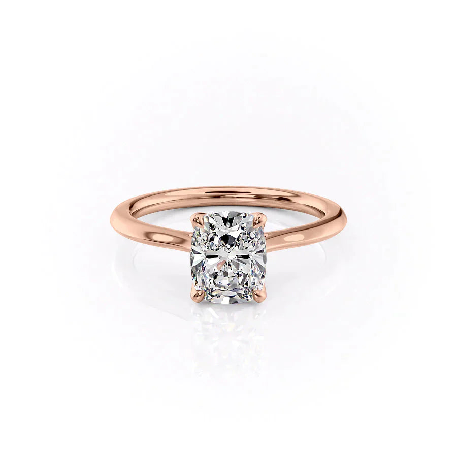 The Madison Set With A 1.5 Carat Elongated Cushion Lab Diamond