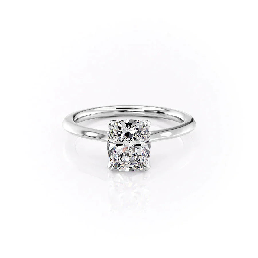 The Madison Set With A 1 Carat Elongated Cushion Lab Diamond