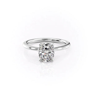The Madison Set With A 1.5 Carat Elongated Cushion Lab Diamond