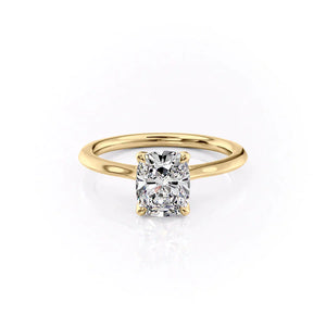 The Madison Set With A 3 Carat Elongated Cushion Moissanite