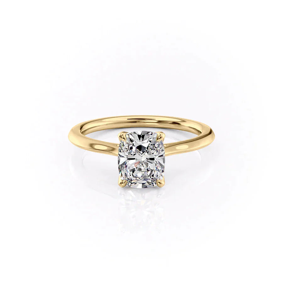The Madison Set With A 5 Carat Elongated Cushion Moissanite
