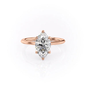 The Madison Set With A 3 Carat Marquise Moissanite
