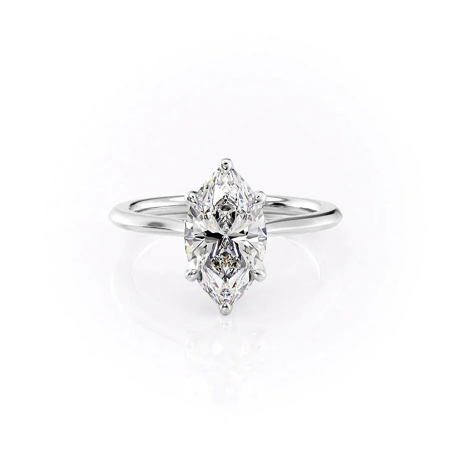 The Madison Set With A 1 Carat Marquise Lab Diamond