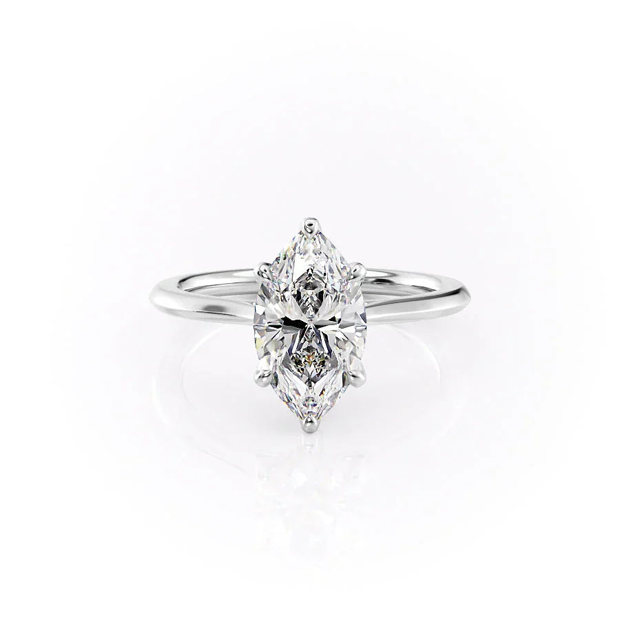 The Madison Set With A 4 Carat Marquise Moissanite
