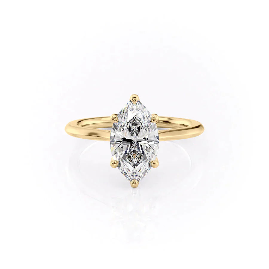 The Madison Set With A 2.5 Carat Marquise Lab Diamond