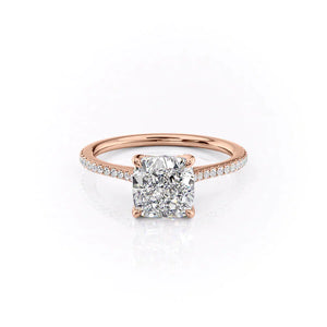 The Pave Madison Set With A 1.5 Carat Cushion Lab Diamond
