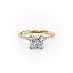 The Pave Madison Set With A 2.5 Carat Cushion Lab Diamond