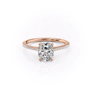 The Pave Madison Set With A 3 Carat Elongated Cushion Lab Diamond