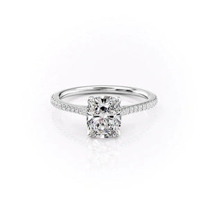 The Pave Madison Set With A 4 Carat Elongated Cushion Moissanite
