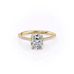 The Pave Madison Set With A 3 Carat Elongated Cushion Lab Diamond