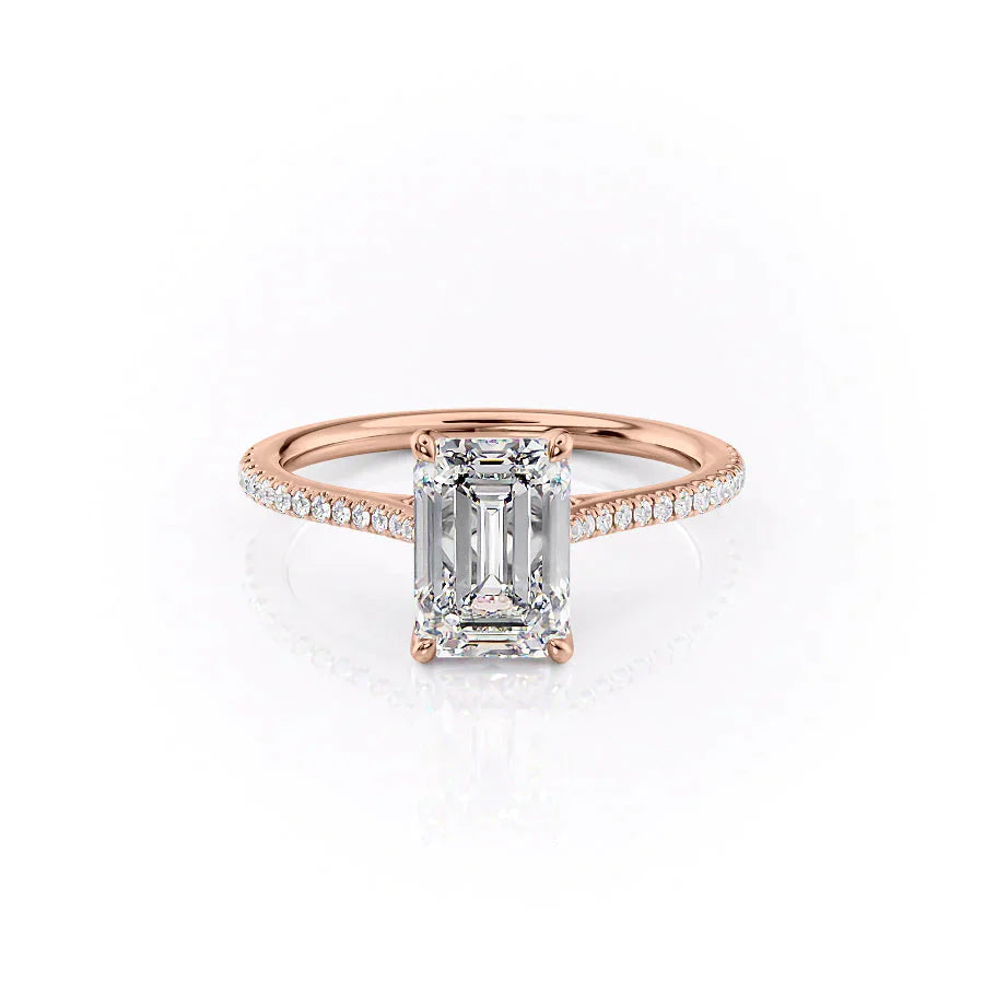 The Pave Madison Set With A 2 Carat Emerald Lab Diamond