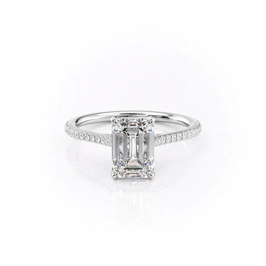 The Pave Madison Set With A 5 Carat Emerald Moissanite