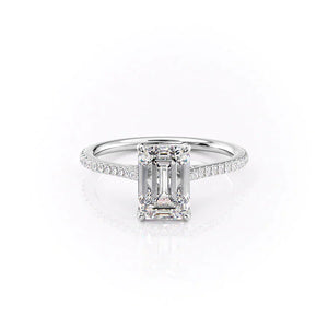 The Pave Madison Set With A 4 Carat Emerald Moissanite