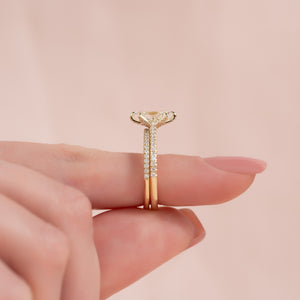 The Pave Madison Set With A 2.5 Carat Marquise Lab Diamond