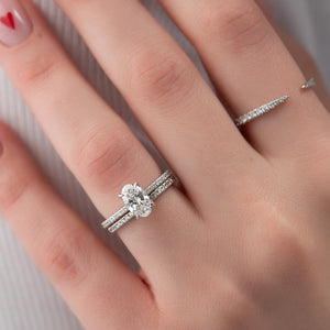 The Pave Madison Set With A 4 Carat Oval Moissanite