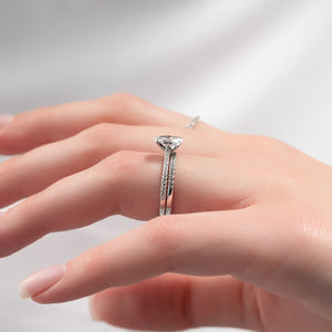The Pave Madison Set With A 4 Carat Oval Moissanite