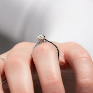The Pave Madison Set With A 4 Carat Oval Moissanite