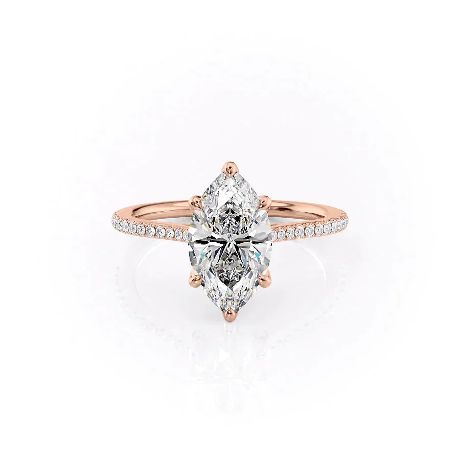The Pave Madison Set With A 1 Carat Marquise Lab Diamond