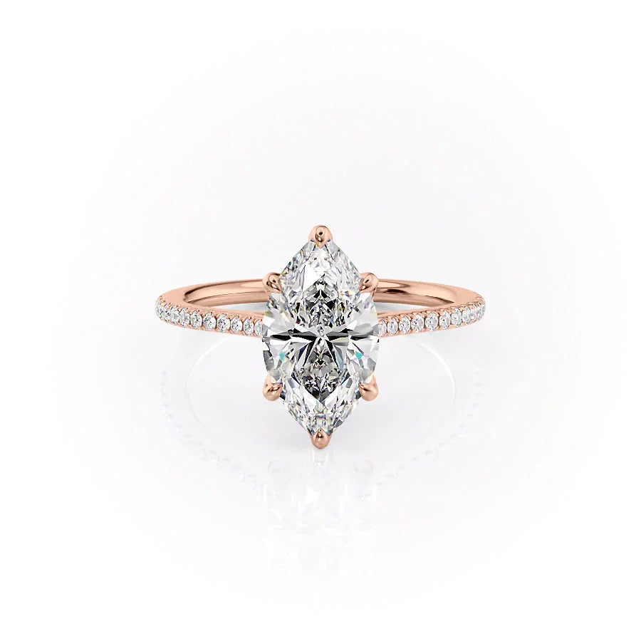The Pave Madison Set With A 5 Carat Marquise Moissanite