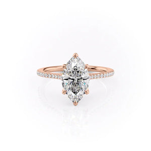 The Pave Madison Set With A 3 Carat Marquise Moissanite