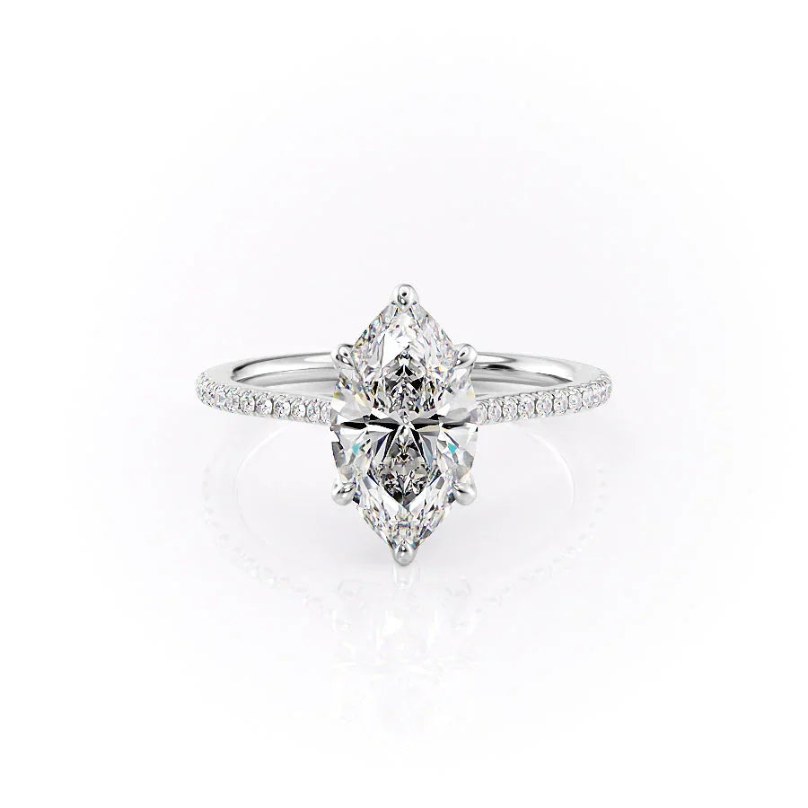 The Pave Madison Set With A 1 Carat Marquise Moissanite