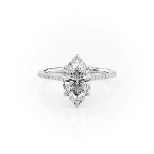 The Pave Madison Set With A 1 Carat Marquise Lab Diamond