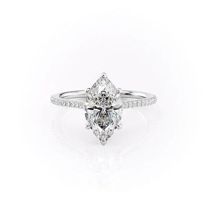 The Pave Madison Set With A 5 Carat Marquise Moissanite