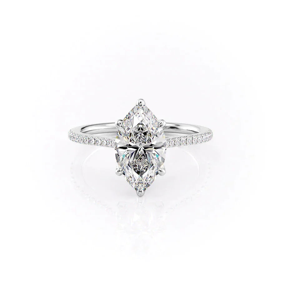 The Pave Madison Set With A 1.5 Carat Marquise Lab Diamond