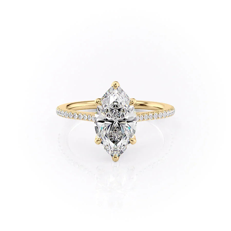The Pave Madison Set With A 3 Carat Marquise Moissanite