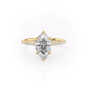 The Pave Madison Set With A 2.5 Carat Marquise Lab Diamond