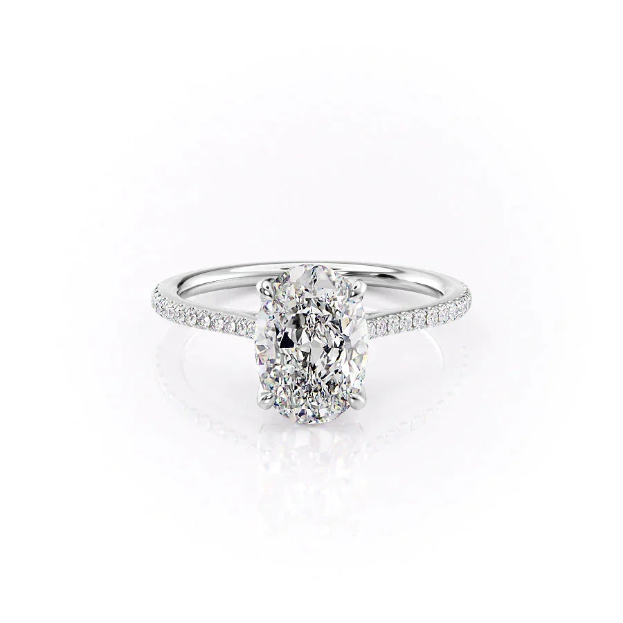 The Pave Madison Set With A 1 Carat Oval Lab Diamond