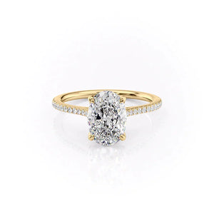 The Pave Madison Set With A 3 Carat Oval Moissanite