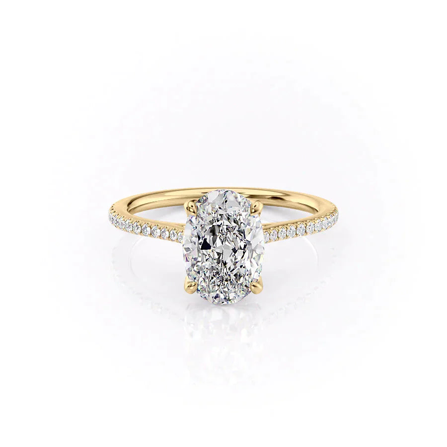 The Pave Madison Set With A 2.5 Carat Oval Lab Diamond
