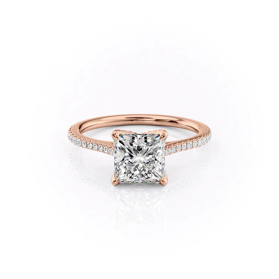 The Pave Madison Set With A 1 Carat Princess Lab Diamond