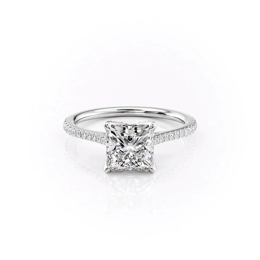 The Pave Madison Set With A 5 Carat Princess Moissanite