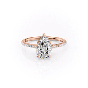 The Pave Madison Set With A 2 Carat Pear Lab Diamond
